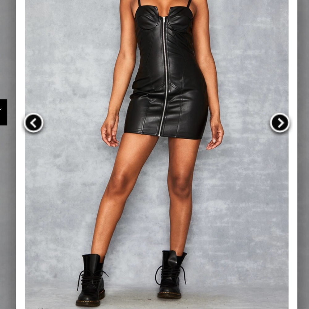NWT Mistress Rocks Faux Leather Samba Cupped Bustier Dress Black Small Sexy - Picture 7 of 16